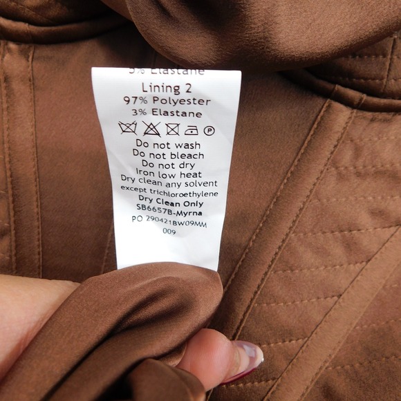 House of CB Myrna Satin Corset Midi Satin Dress Chocolate Brown XS - Picture 8 of 8